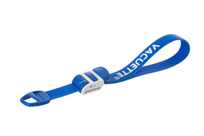 Stasband vuxen flergångs latexfri blå m.logo